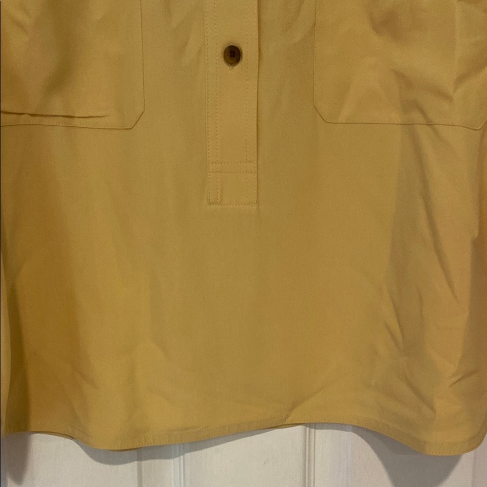 Everlane Silk Yellow Button-Up Shirt - Picture 7 of 11